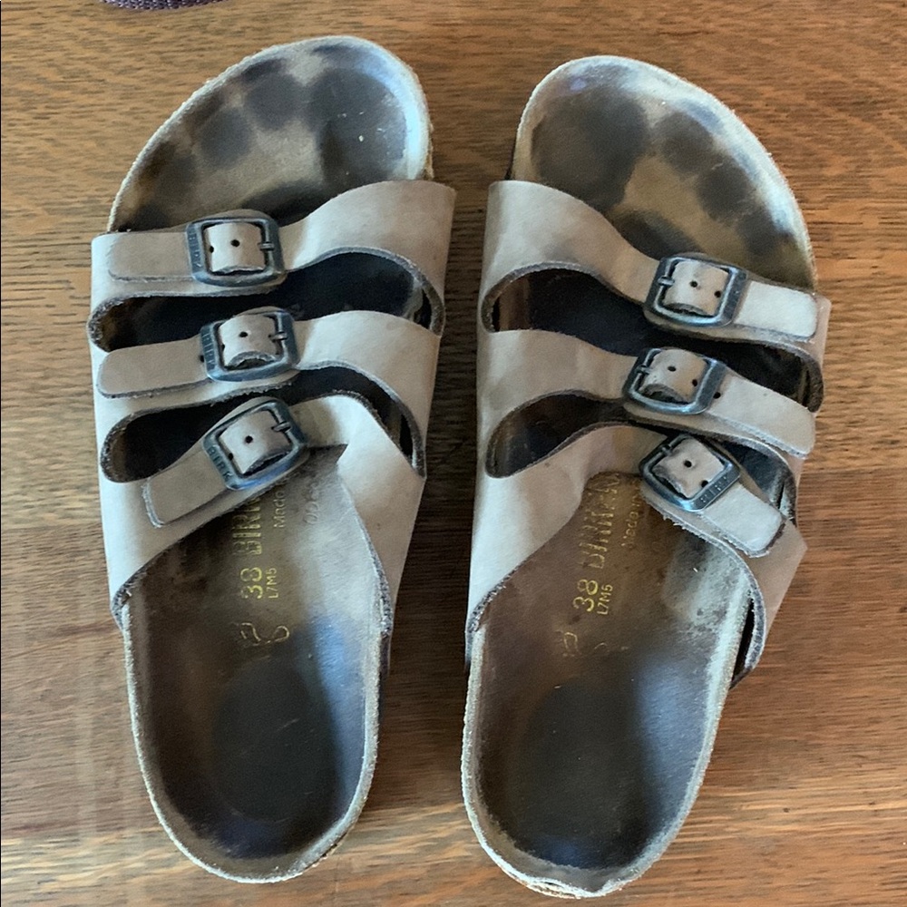 Birkenstock Brown Triple Strap Sandals~Size 38